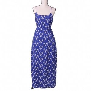 J. CREW Spagetthi blue flower print maxi dress 4